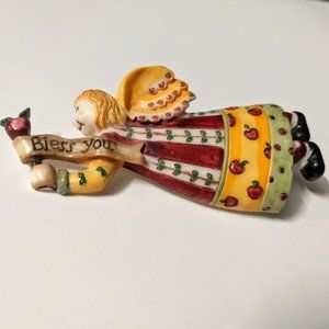 Colorful Big 3.5" Country Cottage Style Angel Pin